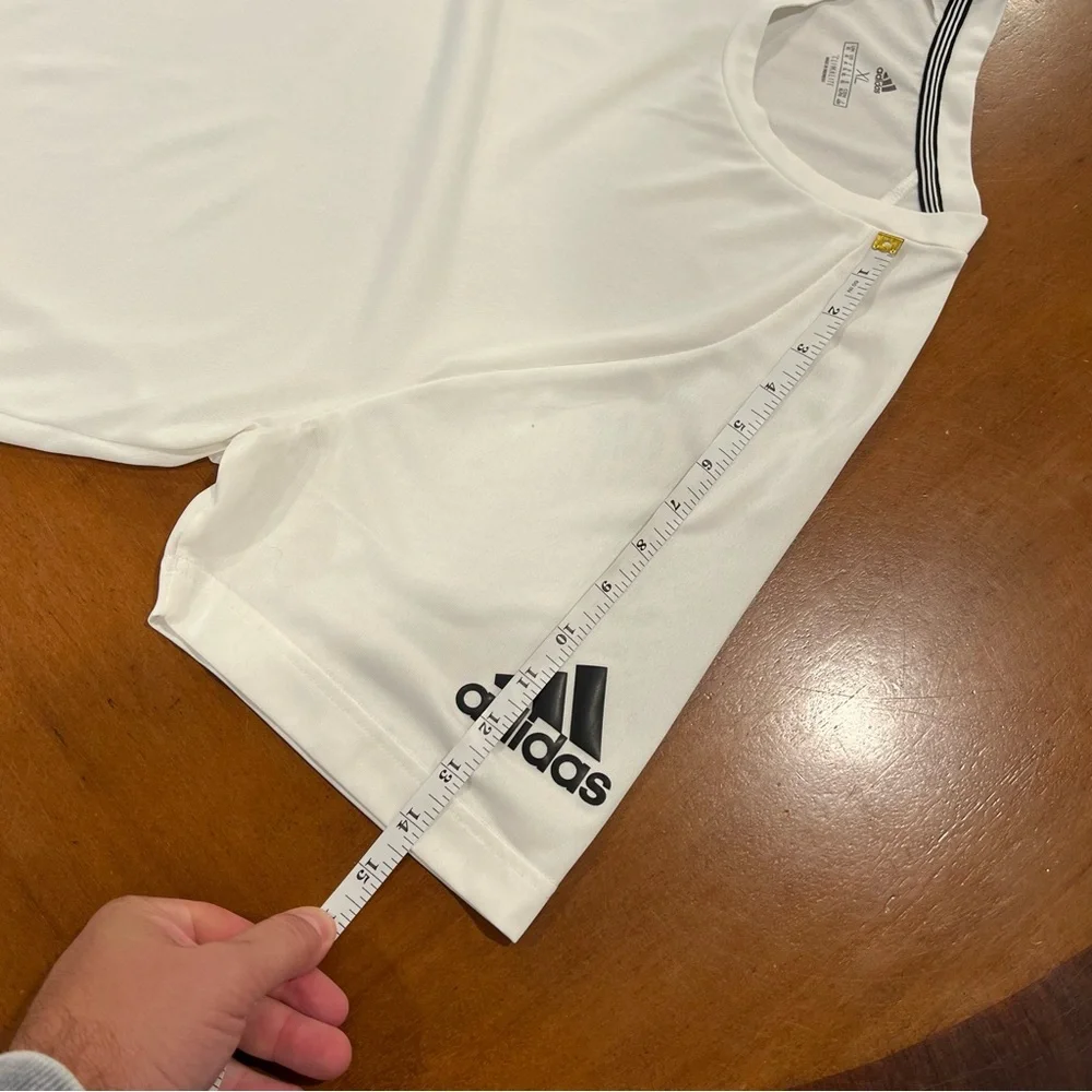 Adidas Men’s Climalite ID Performance Short-Sleeve Tee White/Black XL Workout